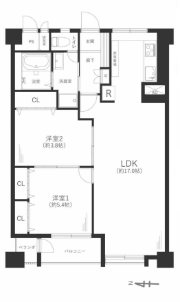 Ashiya Yamauchi Housing Room 209 Floorplan